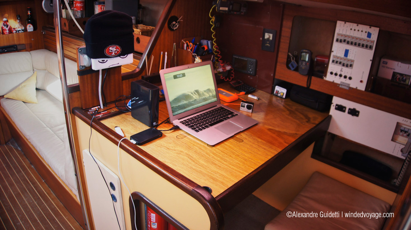 the interior of Galopin, navigation table